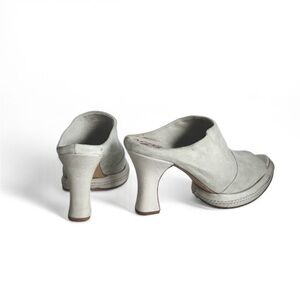 A.S.98 Women's Light Gray Open-Toe Mule Heels
